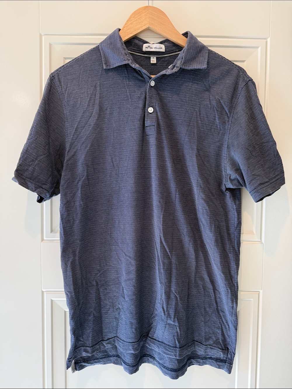 Peter Millar Short Sleeve Polo in Navy Blue